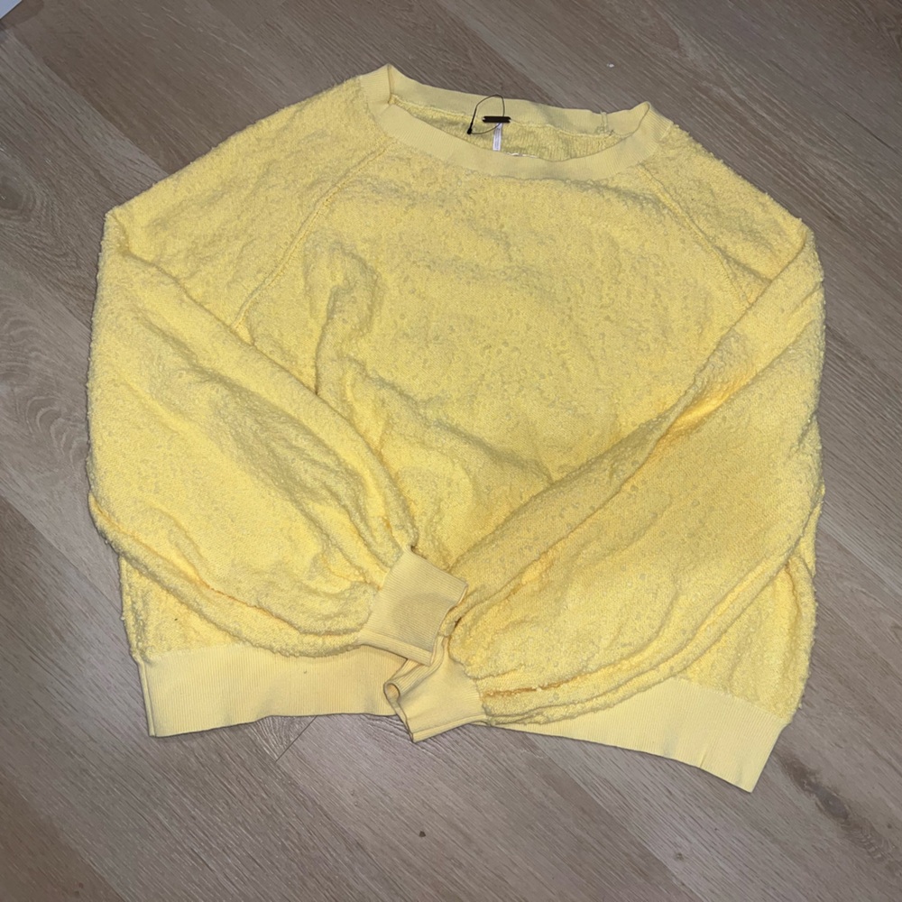 Free People Sunny Yellow Crew Neck Sweater